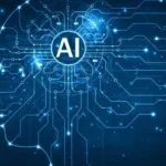 Illustration conceptuelle montrant l'intersection entre l'intelligence artificielle et les menaces de sécurité au Sahel