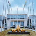 Façade du nouveau siège de la Commission de la CEDEAO à Abuja, Nigeria, financé par la Chine